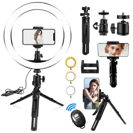 10-Zoll-Selfie-Ringlampe für Live-Streaming, 26 cm großes Ringlicht mit kleinem Ständer, Tischlampe für Make-up, Videostudio, Youtube