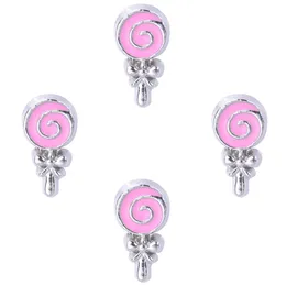 20st / lot legering rosa lollipop flytande locket charms passform för DIY glas levande magnetiska locket smycken som gåva