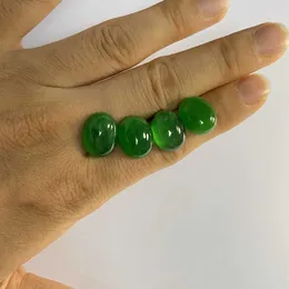 Certyfikat GRC Naturalny Jadeitowy Szlachecki Zabieg Owalny Kształt 5 SZTUK 10x14mm Flatback Cabochon Jade Kamienny Ring H1015