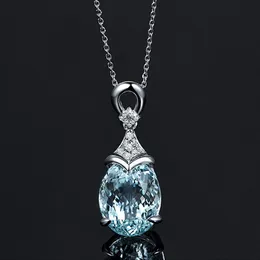 Pendant Necklaces Elegant Classic Mermaid's Tears For Women Imitation Aquamarine Exquisite Zircon Accessories Party Jewelry