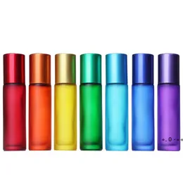 High Quality Blue/Green/Pink/Black/Amber Mini 10ml ROLL ON GLASS BOTTLE For Fragrances ESSENTIAL OILS Stainless Steel Roller Ball RRE11686