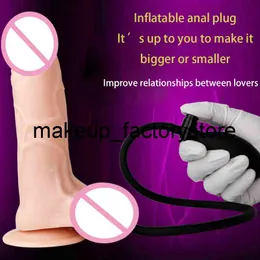 Masaj Seks Oyuncakları Kadınlar Şişme Anal Plug Eşcinsel Yapay Penis Pompası Silikon Büyük Anüs Butt Dilatör Genişletilebilir Vestibüler Prostat Masajı