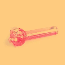 Colorful Liquid Filling Sparkle Glitter Filter Pipes Dry Herb Tobacco Oil Rigs Pyrex Thick Glass Smoking Handpipe Innovative Design Girly Decorate Bong DHL Free