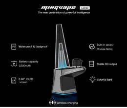 흡연 파이프 2021 Mingvape Luxo e 리그 OLED 스크린 물체 담그 농축 물 파이프 화려한 가벼운 유리 봉커 무선 충전 ENAIL 키트 2200MAHQ240515