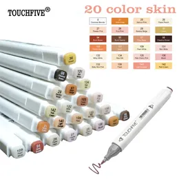 24 Colors Sketch Skin Tones Marker Pen Artist Double Headed Alcohol Based Manga Art Markers brush pen 211104