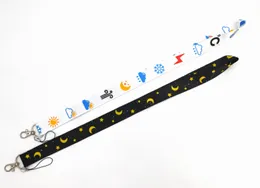 20st Cartoon Väderprognos Moon Stars Neckrem Lanyards Badgehållare Rope Pendant Key Chain Accessorie Ny Design Boy Girl Gifts Små grossist