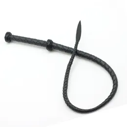 Leather Whip Equestrianism Riding Crop Handmade 95cm Black whip adult games flirt tools cosplay slave bdsm spanking sexy toys