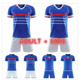 Homem Kids Kit 1984 1998 2000 RETRO VINTAGE Camisas de futebol Zidane Henry Maillot de Foot Euro Finais Uniformes Camisa de futebol