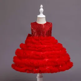 Toddler Fashion Sequin Tutu Dress Looked Lolita Girls Ball Gown Sequined With Bows Lovely Barn Födelsedagstårta 210529