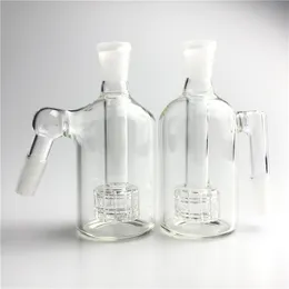 Apanhador de cinzas de vidro de 4,5 polegadas com narguilé grosso de 14 mm 45 graus Pyrex transparente Mini bongo Ashcatcher Cachimbos inebriantes