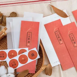 Подарочная упаковка 10шт/установленная конверт Бумажный костюм Написание карточки сообщения Свадебные благословения стационарные офисные принадлежности