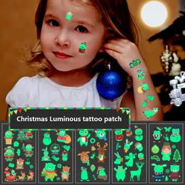 Halloween Christmas Luminous Temporary Tattoo Stickers Party Decoration Xmas Carnival Partys Cosplay Kids Decor