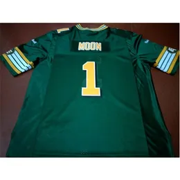 Custom 009 Youth Women Vintage Eskimos # 1 Warren Moon Football Jersey Size S-5XL eller Anpassat något namn eller nummer Jersey