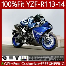 100٪ fit oem fairings ل yamaha yzf-r1 yzf r 1 1000 cc yzfr1 13 14 moto bodywork 94no.55 yzf r1 1000cc yzf1000 2013 2014 yzf-1000 2013 2013 حقن العفن الجسم لامع الأزرق