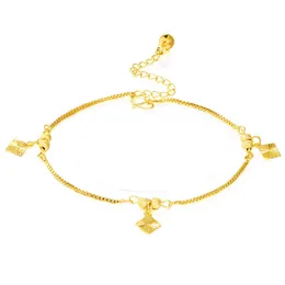 Fashion s 24K Gold Anklet Chain Charm Man Women Birthday Party Anniversary Gift Jewelry
