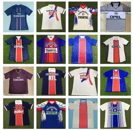 Retro Maillots de Football Paris Soccer Jersey 1990 1991 1992 1993 1994 1995 1996 1998 1999 RAT GUERIN 90 91 92 93 Ronaldinho Home Blue Away White Classic Vintage Shirt