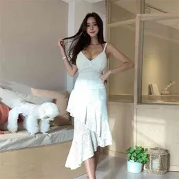 summer ruffle irregular kroean ladies Sleeveles strapless Maxi Long Sexy night Party dress for women china clothing 210602