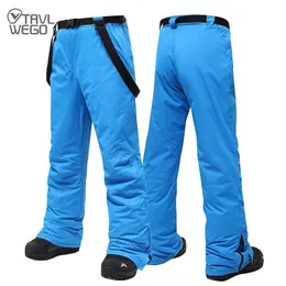 Outdoor -35 Degree Snow Pants Plus Size Elastic Waist Lady Trousers Winter Skating Skiing For Women Men