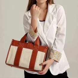 Shopping Bags Canvas Cow Leather Tote for Women Weekend Fashion Korean Female Handbags Back to Work Vintage Ladies Crossbody Shoulder Bag 220307