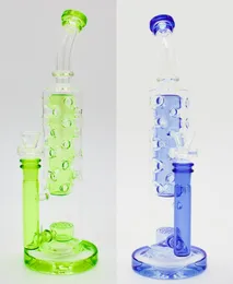 Vintage Fab with Seed of Life Hookah Glass BONG 14inch water Smoking Pipe with bowl can put customer logo by DHL UPS