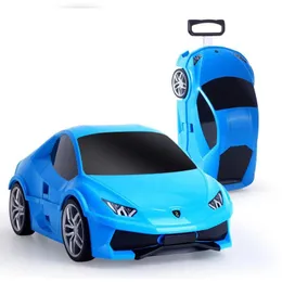 Suitcases Car Suitcase Kids Luggage Trolley School Bag Sports Racing Toy Travel Children Rolling Bags