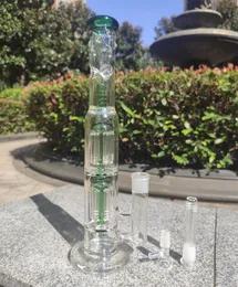 2021 16 polegadas cachimbo de água verde e azul 4 estilos bong vidro dab rig base transparente bongos de água cachimbos de fumaça 14,4 mm junta fêmea tamanho grande multicolor