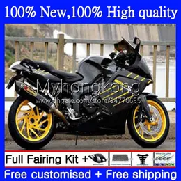 BMW K1200 S K 1200 블랙 노란색 S K1200S K1200-S 05-10 Bodywork 4No.7 K-1200S 05 06 07 08 09 10 K 1200S 2005 2009 2009 2010 완전 페어링 키트