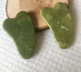 Naturlig Xiuyan Stone Green Jade Guasha Gua Sha Board Massager för Scrapping Therapy Roller