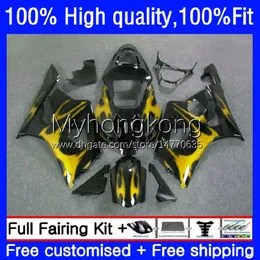 OEM Body For SUZUKI K3 GSXR 1000 CC C 1000CC Injection Mold Bodywork 25No.202 GSXR1000 GSXR-1000 03 04 GSXR1000CC 2003 2004 GSX-R1000 2003-2004 Fairing Golden flames