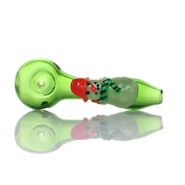 4 Inch Glow In The Dark Heady Glass Smoking Pipes Art Spoon Luminous Hand Pipe Oil Burner Smoking Accessories