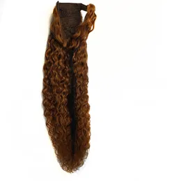 Top Quality curly Ponytail hairpiece European Human Hair extensions
