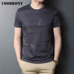 Coodrony varumärke sommar ny ankomst mode mönster casual o-neck kortärmad t-shirt män hög kvalitet mjuk bomull topp tee c5130s g1229