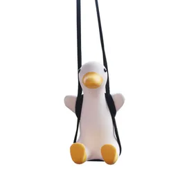 New Gypsum Cute Anime Car Accessorie Swing Duck Pendant Auto Rearview Mirror Ornaments Birthday Gift Auto Decoraction Car Fragranc3204