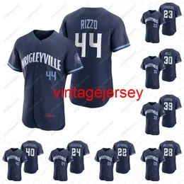 Maglia #44 Anthony Rizzo 2021 City Connect Kerry Wood Ryne Sandberg Willson Contreras Trevor Williams Joc Pederson Jason Heyward