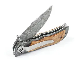 Oferta specjalna Flipper Folding Nóż 440C Drop Point Blade Steel + Drewniane uchwyt Wspomagany Fast Otwarte noże folderów