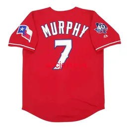 Stitched Custom David Murphy 2012 Red 40th Anniv Red Jersey adiciona o número do nome Baseball Jersey