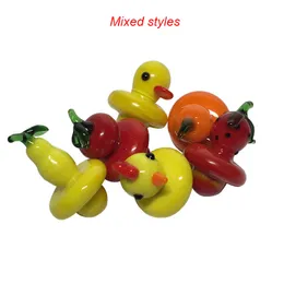 Color fruit little yellow duck carb cap for quartz banger nail glass cover