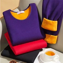 Warm Clothing Women Thermal Underwear Sets For Winter Solid Color Middle Neck Thin Versatile And Slim Bottom 211215