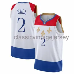 Billig anpassad Lonzo Ball #2 2021 Swingman Jersey Stitched Mens Women Youth XS-6XL baskettröjor