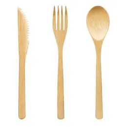 Bambu bestick set naturlig bambu sked gaffelkniv dinnerware set bambu sylt bestick köksutrustning set