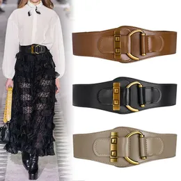 Bälten Kvinnors äkta läderbälte midja Elastisk midjeband Wide Fashion Luxury Design Cinturon Ancho Mujer Elastico Corset