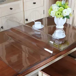 Tablecloth Covers 1mm PVC Transparent Cloth Protector Desk Pad Soft Glass Dining Cover Heavy Duty Plastic Mat 211103