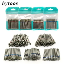 Hytoos 50 pcs diamante unha broca 3/32 "Acessórios de broca de unha elétrica Acessórios Cutícula Rotary Burr Burr Manicure Cortador de Manicure Nail Mills 220209