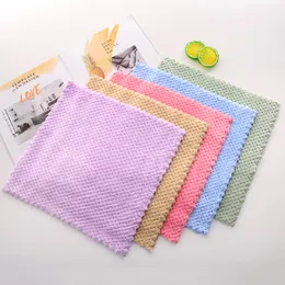 Soft Coral fleece Kitchen Towel Wiping Rags Super Absorbent Non-stick Oil Cleaning Cloth Remover Dish Car Hand Towels Lint Free Home Travel Easy to dry HY0167