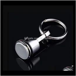 Rings Jewelrywholesale Promotional Gifts Sier Metal Piston Car Keychain Keyfob Engine Fob Chain Ring Key Ringps2195 Drop Delivery 2021 1Yiqc