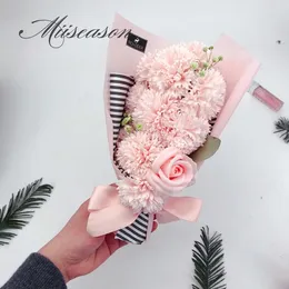 11pcs garofano / rosa fiori di sapone confezione regalo fiori fatti a mano set per San Valentino festa della mamma regalo di compleanno fiore fiore