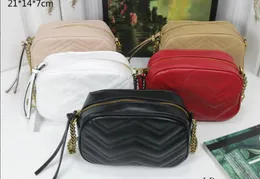 Cuero de alta calidad 5A Bolsos cruzados Marmont para mujer Diseñador de compras de moda Estuches para cámaras de noche Tarjetas bolsillos bolso Bolso de hombro