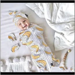 Nursery Beding Baby Kids Maternity Drop Leverans 2021 06m Spädbarn Born Baby Boys Girls Zipper Sovsäckar Blanket Swaddle Muslin Wrap Swadd