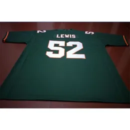 Özel 009 Gençlik Kadın Vintage Miami Kasırgaları # 52 Ray Lewis Futbol Jersey Size S-5XL veya Özel Herhangi bir isim veya numara forma