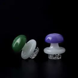 DHL!!! Mushroom Glass Smoking Spinning Cap 30mmOD Colored Heady Carb Caps For Full Weld Beveled Edge Quartz Banger Nails Water Bongs Dab Oil Rigs